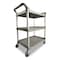 Rubbermaid Commercial Service Cart, 200-lb Cap, 3-Shelf, 18.63w x 33.63d x 37.75h, Off-White FG342488OWHT - alternate 3